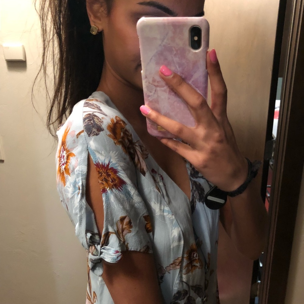 Blue floral summer dress
